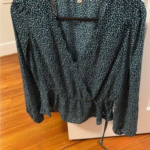 Nine Britton Dark Teal Wrap Blouse